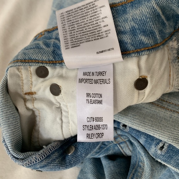 Agolde Riley Crop Lightwash Jeans Size 24 - Picture 3 of 6